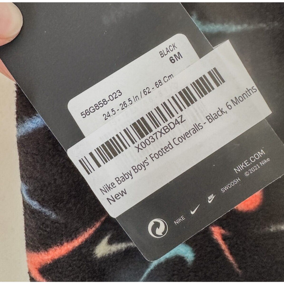 Nike Baby Boys Swoosh Swooshfetti Parade Footed Coverall Sleeper 6 Month Infant - Picture 4 of 5